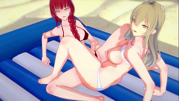 Chainsaw Man Ova beach_episode_Makima and Powerhave lesbian sex