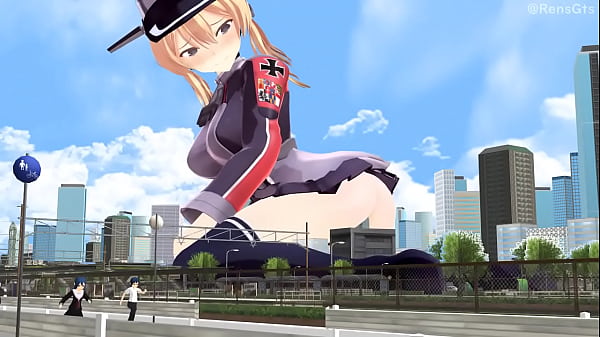 Giantess Prinz Eugen Having Fun With A Building [mmd Animation] thumbnail