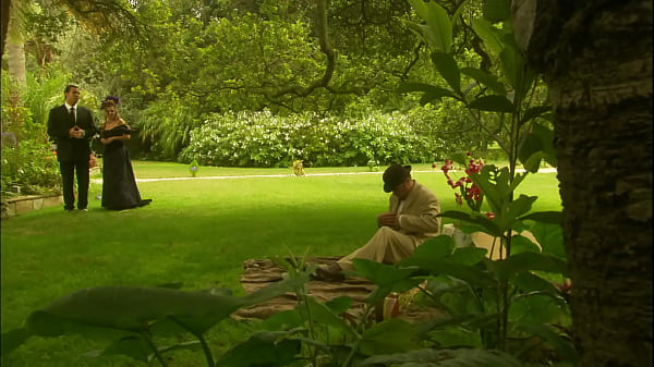 Naughty couple enjoys historical role play and fuck in an enchanted garden