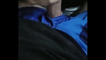 Girl takes cum in throatfuck 