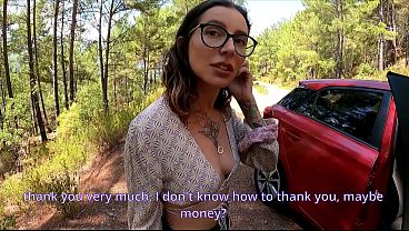 Helped Stranger’s Car, Tore Her Tight Ass!