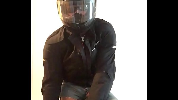 horny biker plaing with dildo and jerking off 