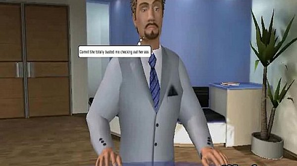 This sexy 3D big tit secretary is riding a big cock 