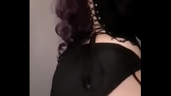 Sexy Brunette Black Corset, stockings and Black Bunny Hot 