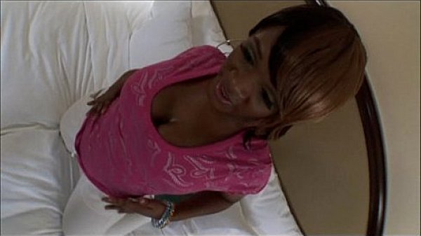 Ebony teen slut w Big Black Ass takes a white cock in POV Video 