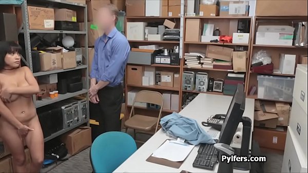 Huge titty Latina thief bends for securitys cock