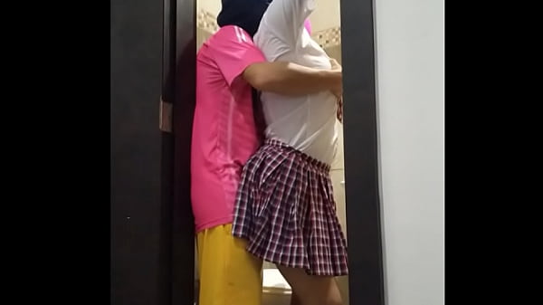 Student goes to the bathroom and meets the classmate the male warms her up and convinces her that it is better to have sex than to be thinking about the bad grade 