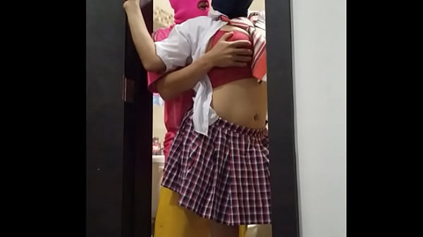 Student goes to the bathroom and meets the classmate the male warms her up and convinces her that it is better to have sex than to be thinking about the bad grade 