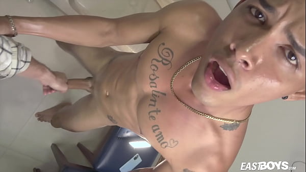 We did promise you a handjob with lanky and athletic Chris Heria, and here it is! Chris has a magnificent cock which gets hard in no time, almost surprising Chris, who is enjoying lube job and massage as well. Watch his body flex as he is helping out with 