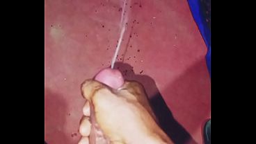 African black man enjoying a liter of cum