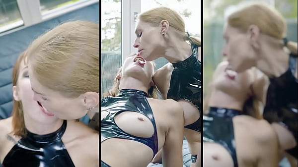 Double latex threesome 