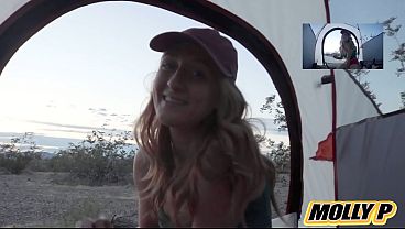 Ruined Cumshot Real Amateur Babe Riding The Cock In Public Camping Area - Molly Pills - Sexy Blonde Girlfriend Hiker Fuck Boyfriend Hard thumbnail