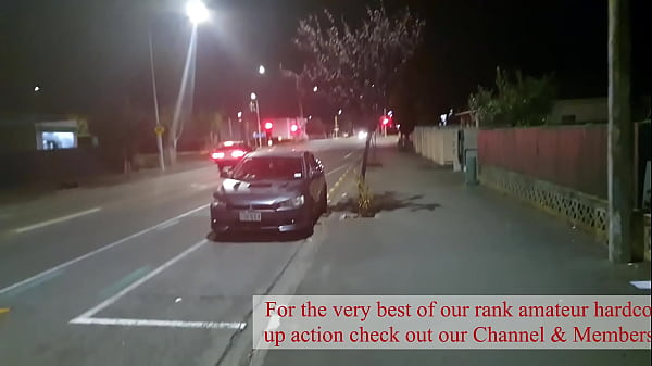 Brazen Kiwi Trashy bitch pissed on in_plain view on the sidewalk as motorist_yells out