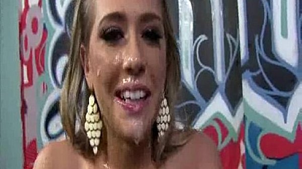 Interracial facials after gangbanged 