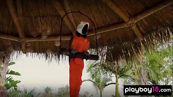 Exotic beauty and her naughty nude gfs washing a car 