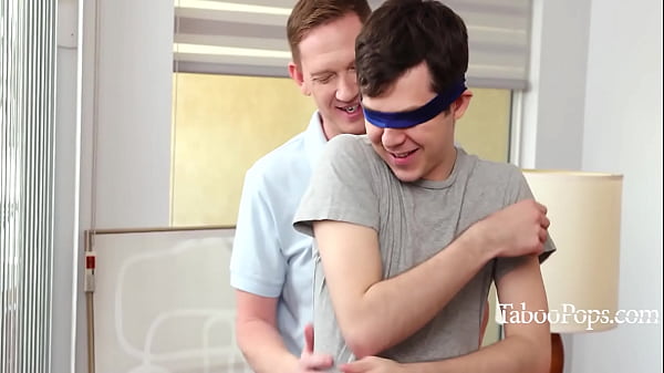 Sexy Twink Gets A Surprise Taste Test Of His Stepdad's HUGE White Cock While Blindfolded 