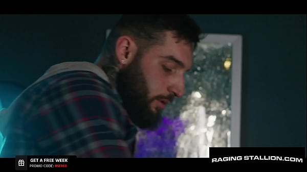 Two For One For Burly Trucker In Rest Stop Bathroom 