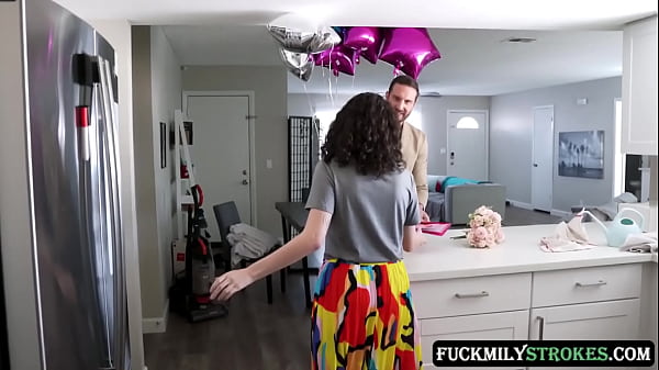 Horny stepdaughter_Satine Summers sucks her_stepdad_s cock_to give_her stepmom a present for the day until_she ends_up fucking the_stepmom_Agatha Delicious_in a wild and pleasurable threesome