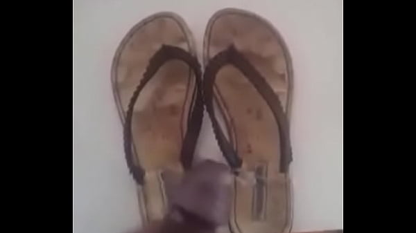 Jizzing on flip flops 