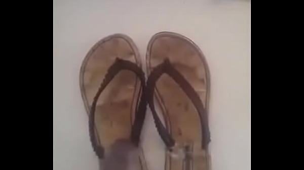 Jizzing on flip flops 