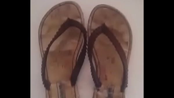 Jizzing on flip flops 