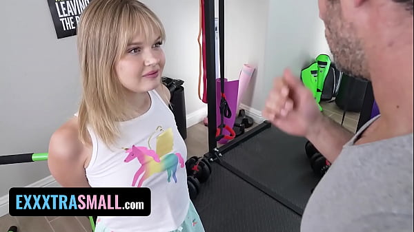 Exxxtra small petite babe coco lovelock gaggs and spits on hunk's big cock after sweaty drill