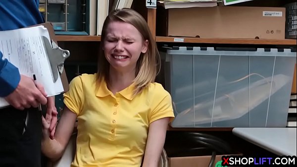 Russian teen thief with small tits busted and fucked by a security guys hard dick after she stole something and she asked him to forgive her