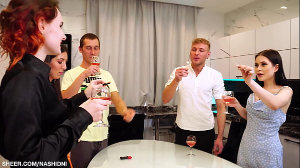 We made a group sex orgy party for the chiming clock katty west & skye young & disdiger & leo dee