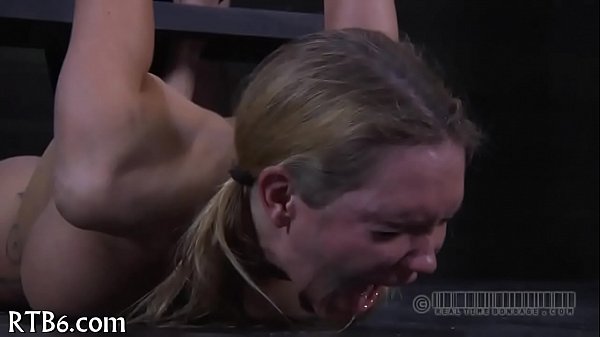 Painful clamping for beauty's pantoons 