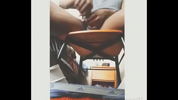 Black teen strokes his big dick