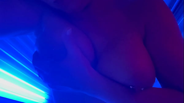 Masturbate and nipples play in sunbathing area studio