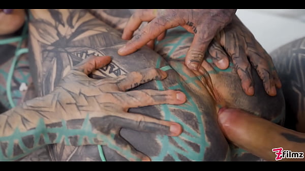 Tattooed girl deep anal pounding