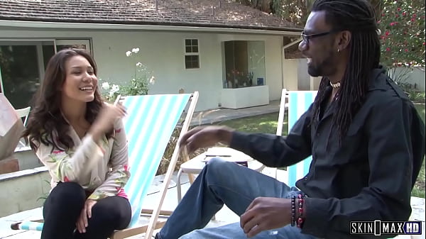 Beautiful asian girl gets her pussy rimmed with her client's big black cock and enjoys the fair deal