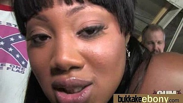 Ebony babe sucks too many white cocks 12 