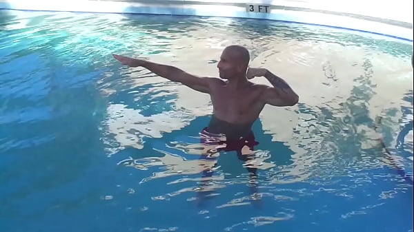 FLEXING IN THE POOL