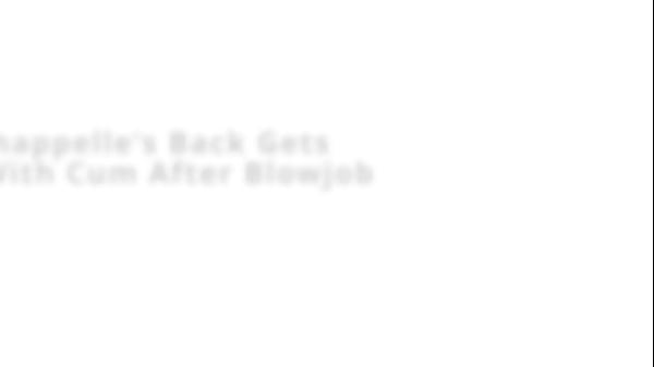 Sandra chappelle's back gets blasted with cum after blowjob 