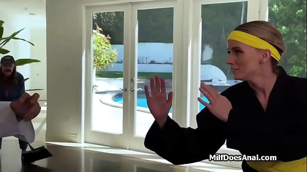 Karate then anal with busty cougar 