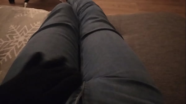 ASMR FOOT_and LEGSwith jeans scratching moaning