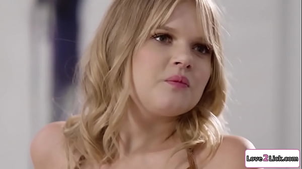 Milf teaches petite_blonde_to lick_pussy