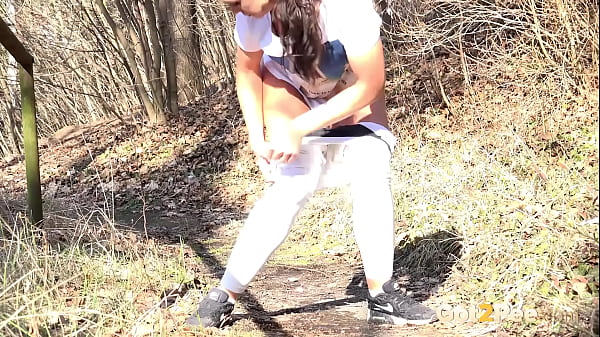 Got2pee Brings Another Desperately Peeing Girl In Vinna Gushes In The Woods - Featuring Big Puddle thumbnail