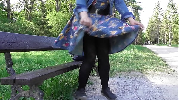 Play MP4 - Hairy mature in transparent dress flashing in the park