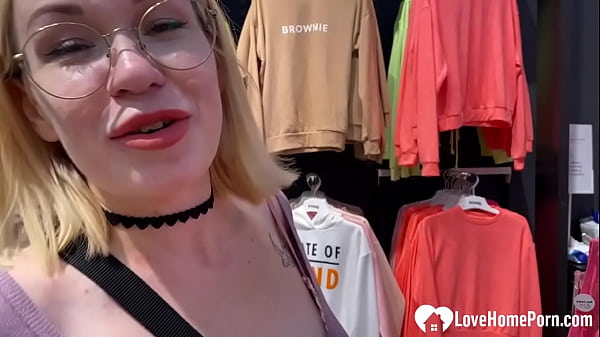 Blondie with glasses sucks my cock good 