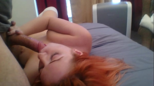 Devon redhead in stockings pov blowjob with facial webcam