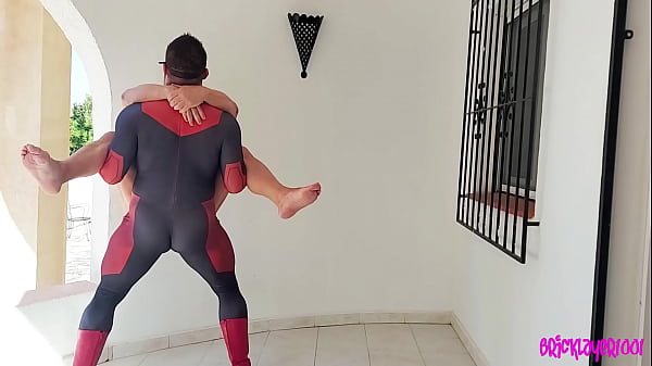 Superhero lust after a hard criminal ass kicking 