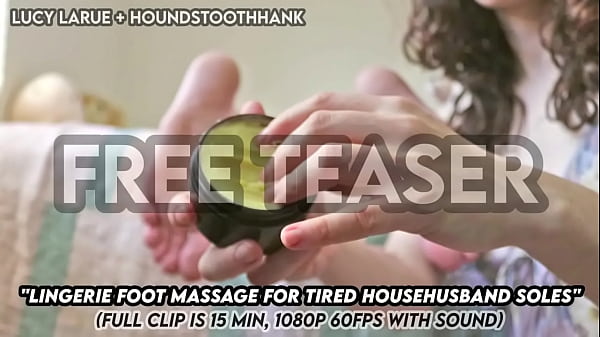 Lingerie foot massage for tired househusband soles