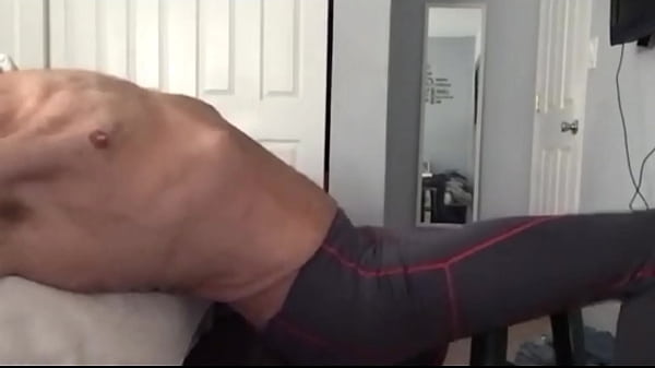 Mayofascial release on stool with spandex pants 