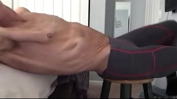 Mayofascial release on stool with spandex pants 