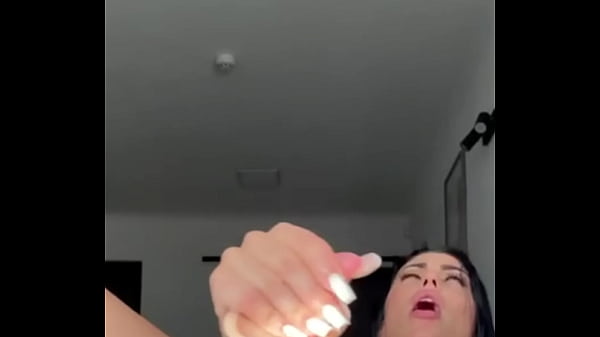 Hot brunette sucking huge DILDO and masturbating until ORGASM