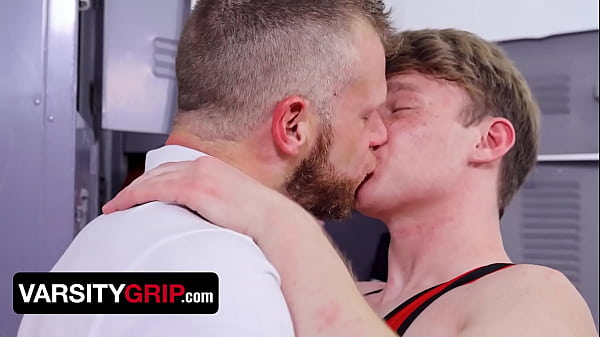 Play MP4 - Varsity Grip - Hunk Coach Brian Bonds Bends Over In And Takes Young Dick In The Locker Rooms