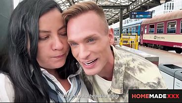Busty Train Attendant Christina Santes Fucks on Train
